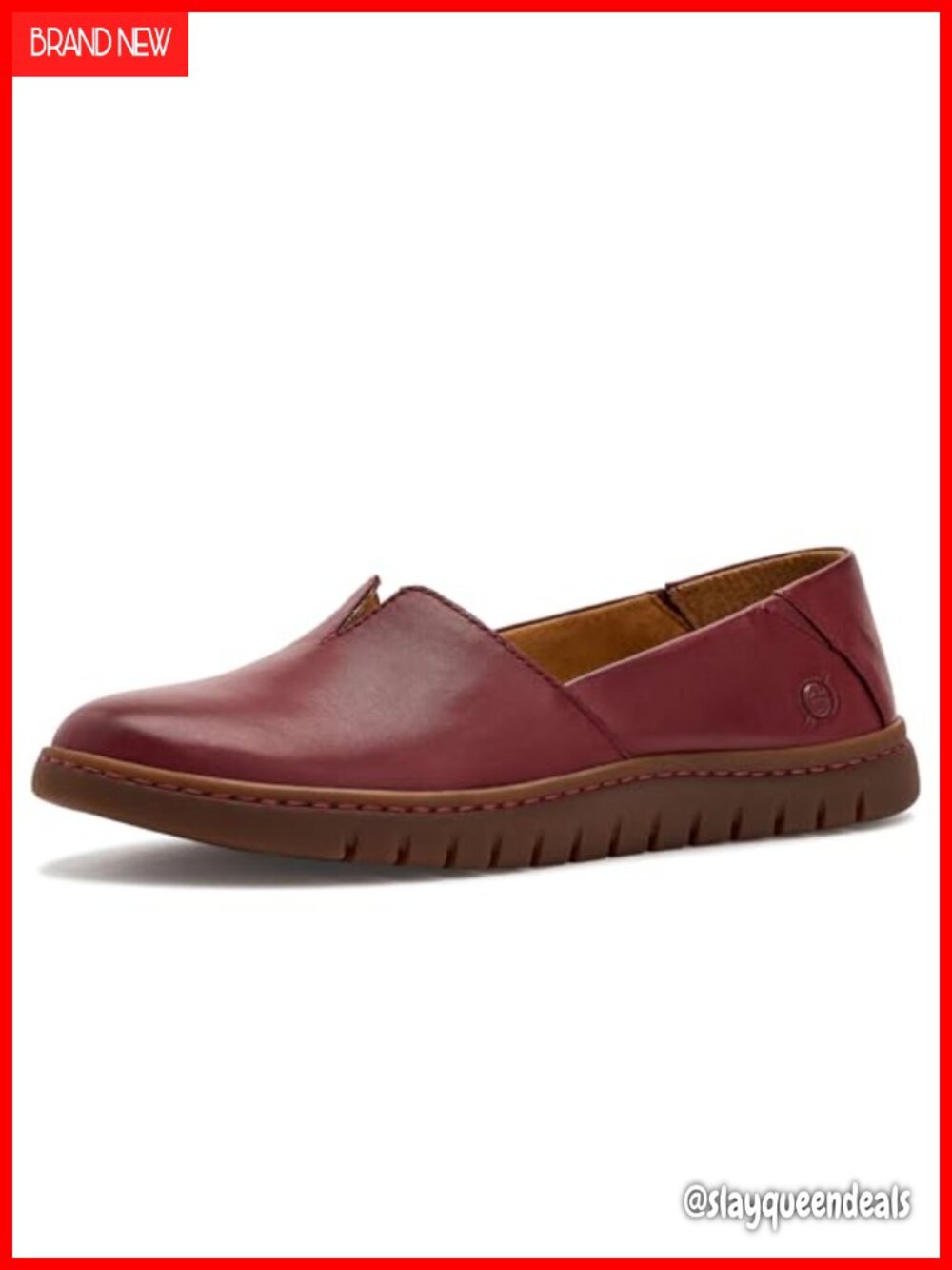 BORN Sebra II Full Grain Leather Loafers Low Heel Slip On